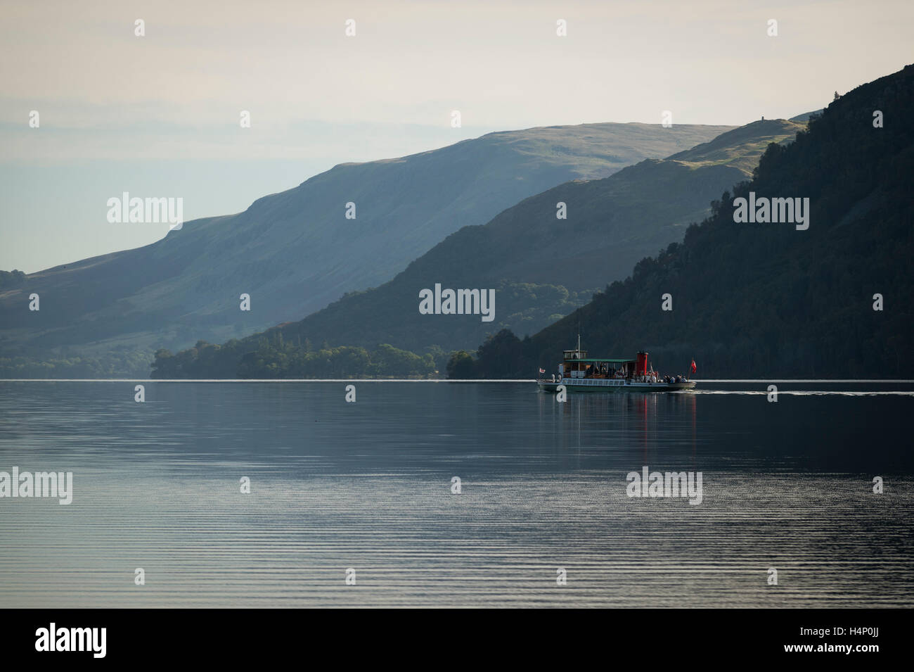 A steamer boat on Ullswater, the Lake District, Cumbria, UK Stock Photo ...