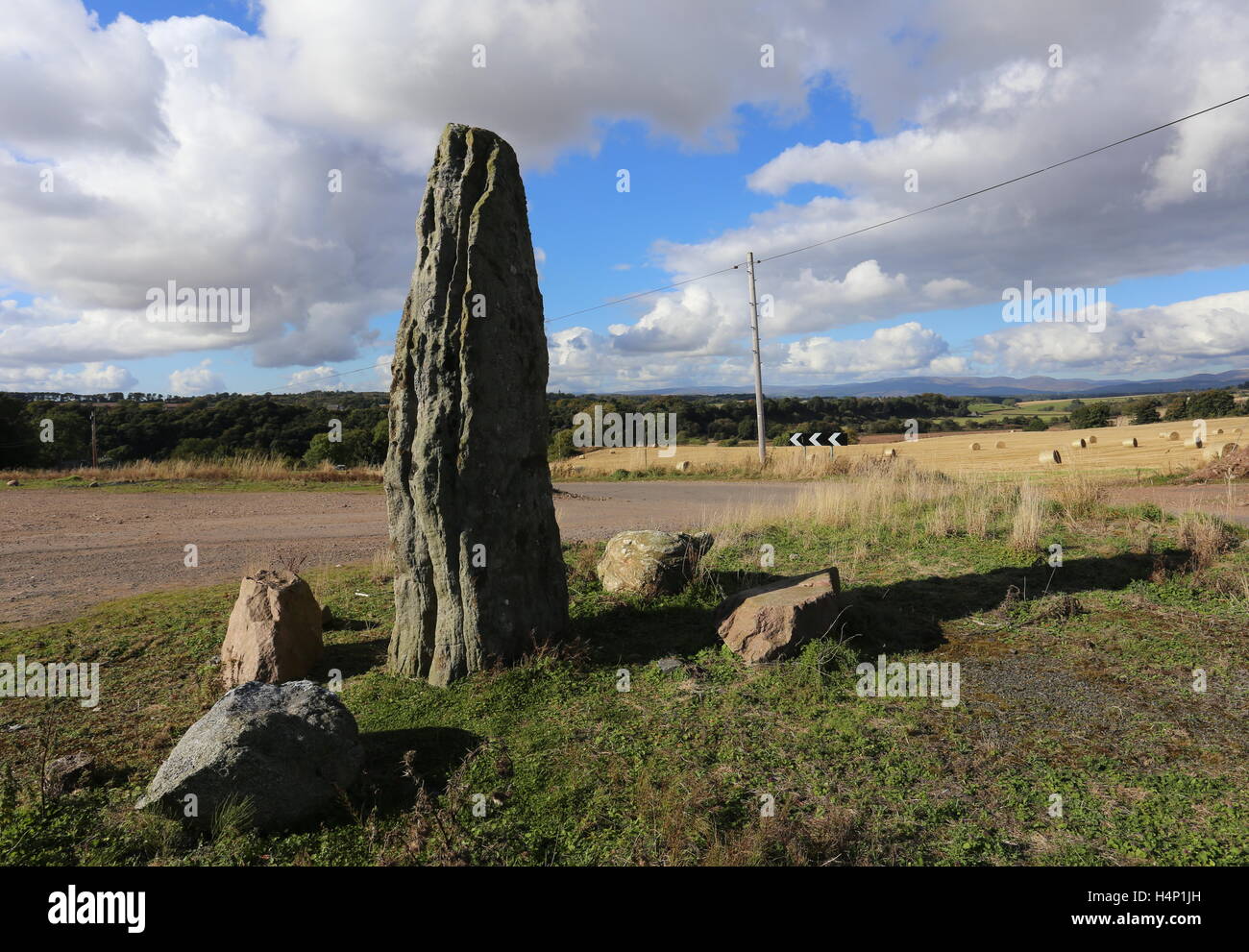Stone of Morphie standing stone Angus Scotland  October 2016 Stock Photo