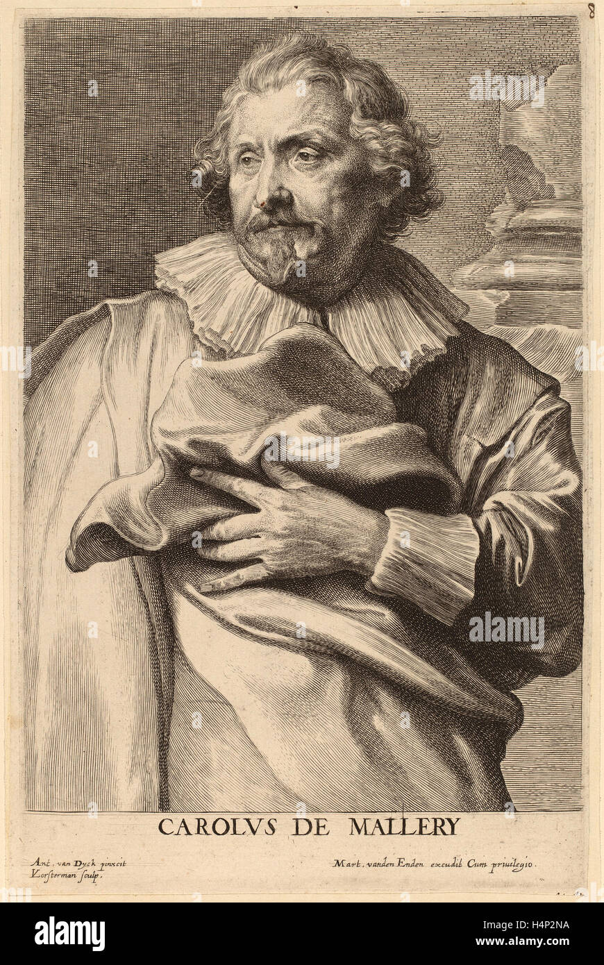 Lucas Emil Vorsterman after Sir Anthony van Dyck (Flemish, 1595 - 1675), Karel de Mallery, probably 1626-1641, engraving Stock Photo