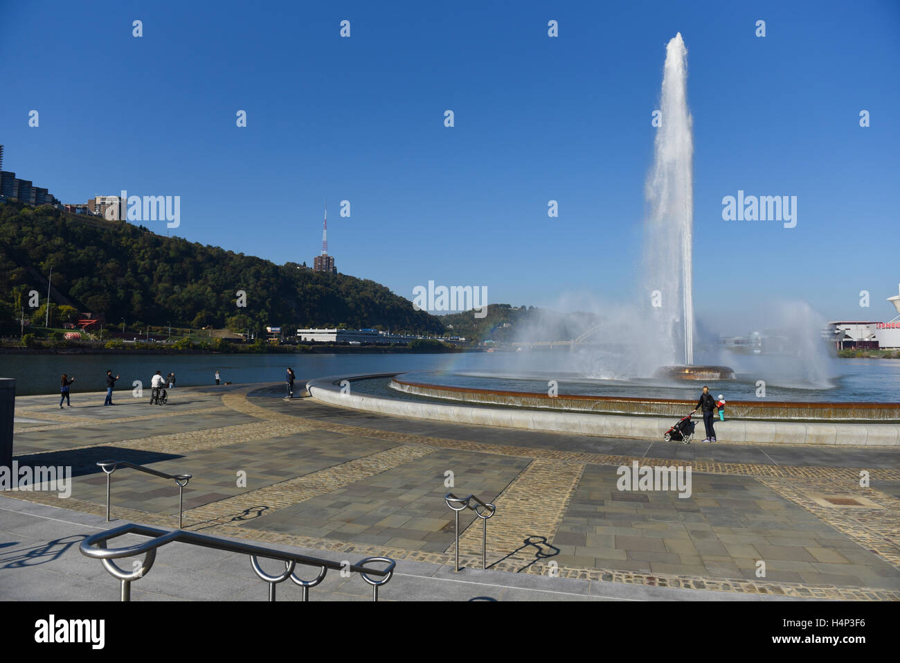 USA Pittsburgh PA Pennsylvania Point State Park Fountain where the Three Rivers meet Stock Photo