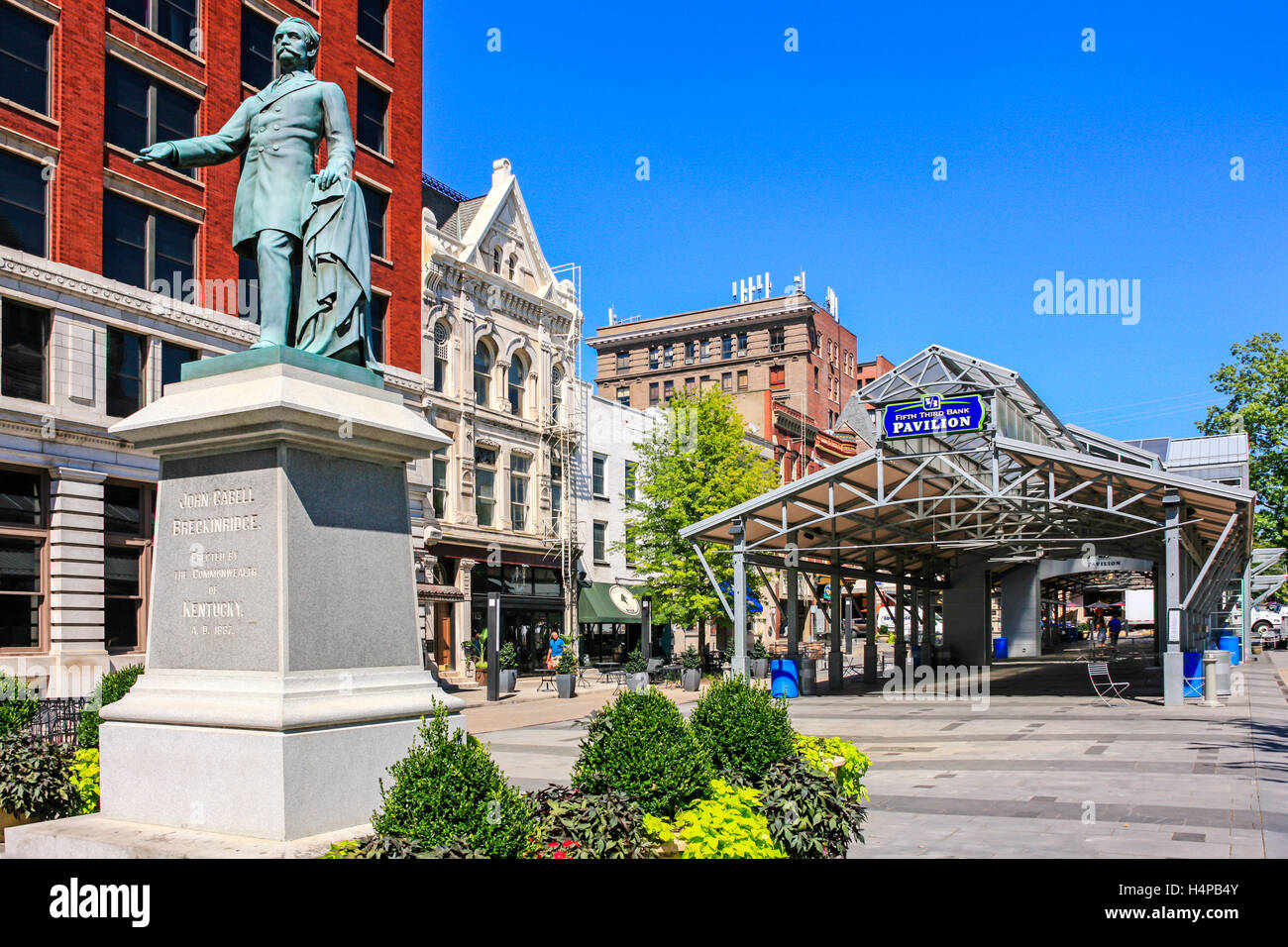 Statue of John Cabell Breckinridge at Cheapside Park on W Main St in Lexington KY Stock Photo