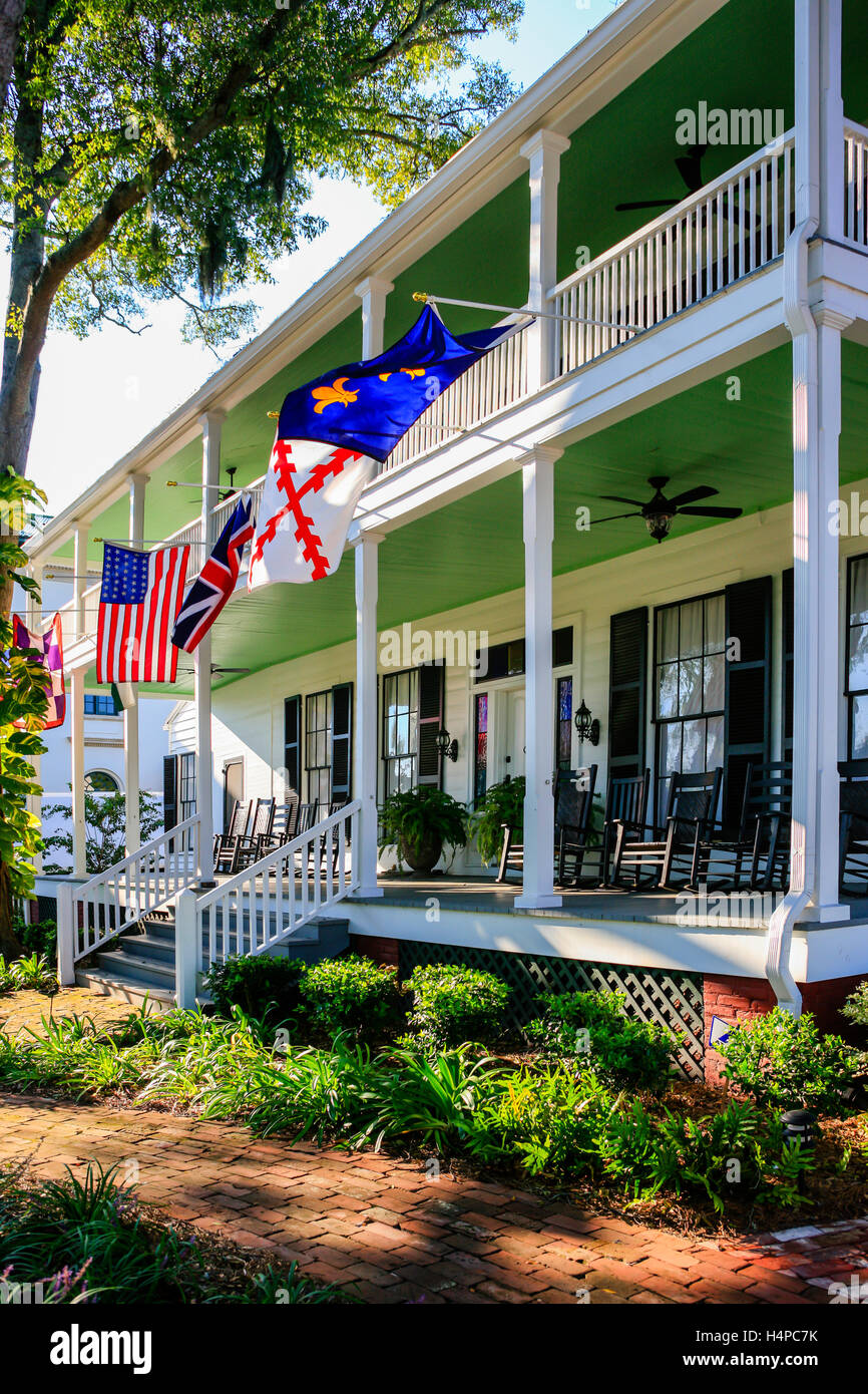 Classic Revival Lesesne House on Ash Street in the historic district of Fernandina Beach City in