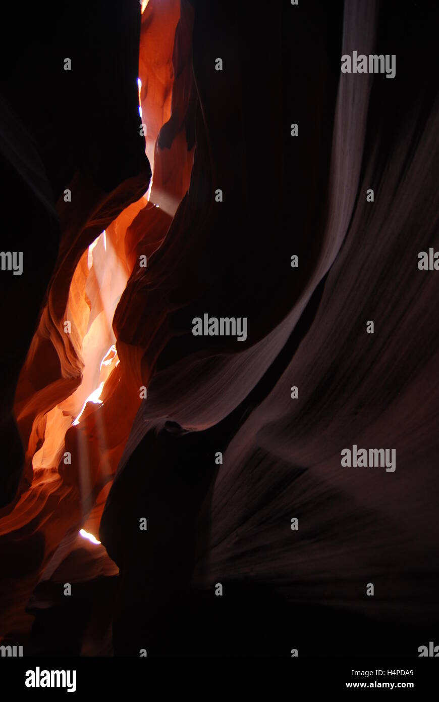 Light effects in the Antelope slot canyon Stock Photo