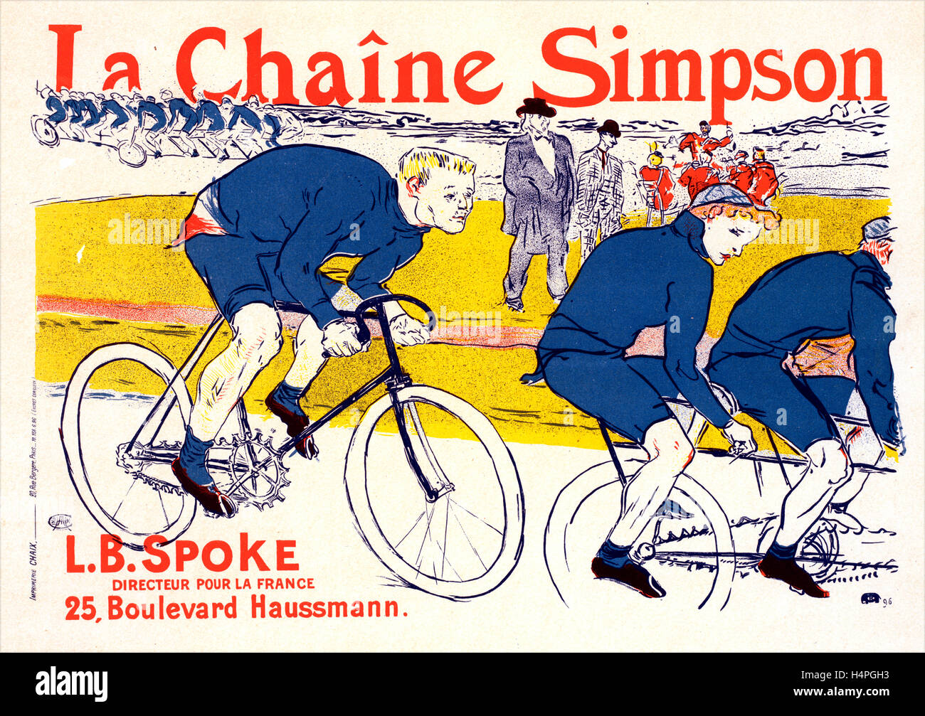 Poster for la Chaîne Simpson. Toulouse-Lautrec, Henri de, 1864-1901, French painter, printmaker, draughtsman and illustrator. Stock Photo