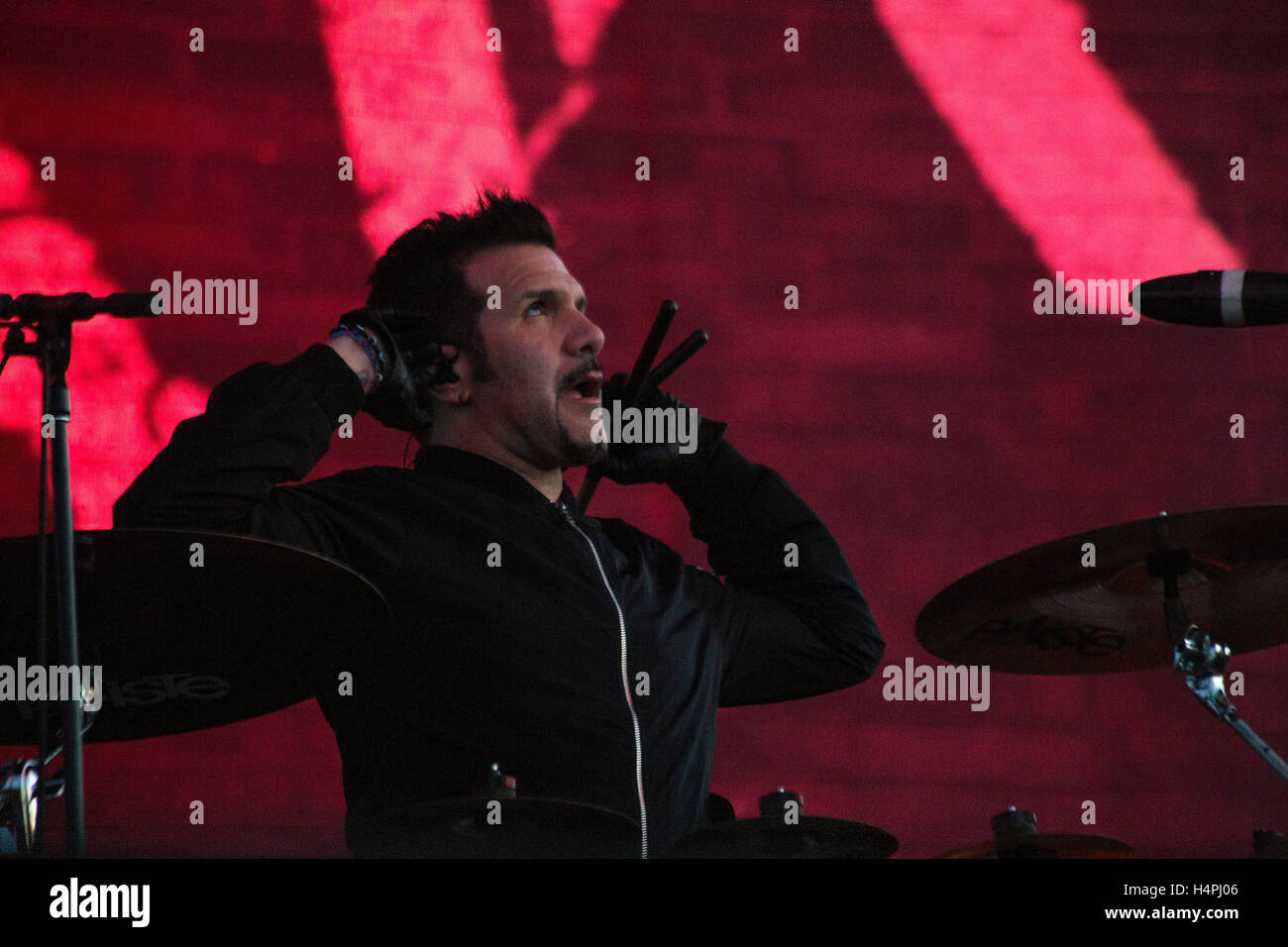Charlie Benante of Anthrax performs at Riot Fest Chicago on September