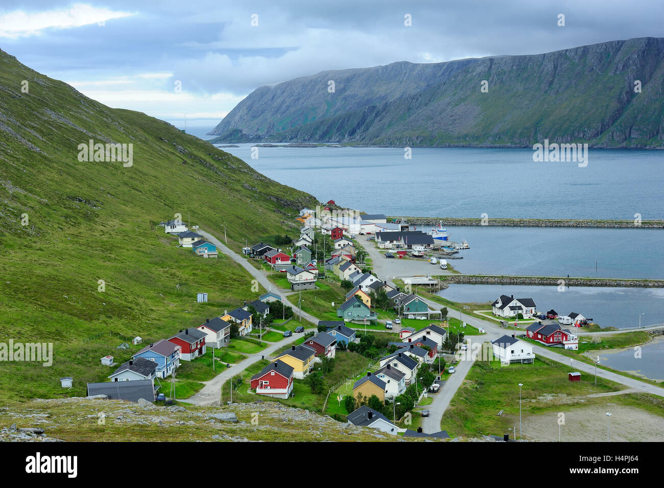 Skarsvag village in the coast of Risfjorden,Norway Stock Photo - Alamy