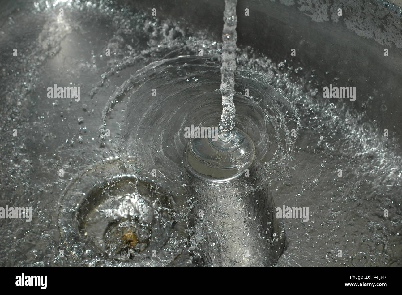 Save water kitchen sink conserve message Stock Photo Alamy