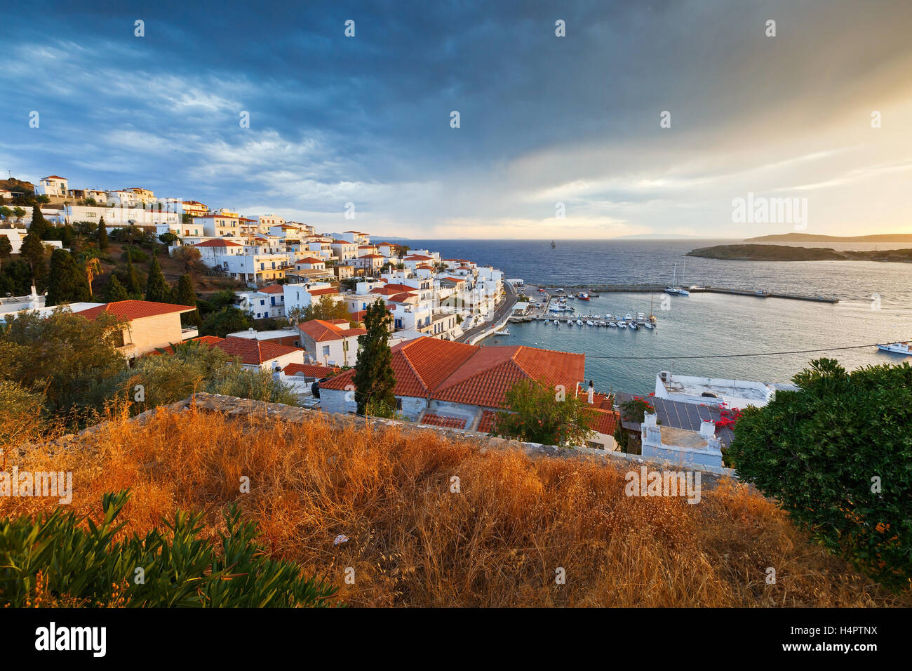 Batsi village on the coast of Andros island in Greece Stock Photo Alamy