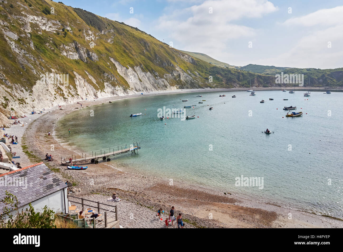 Lulworth Cove beach in Dorset, England United Kingdom UK Stock Photo