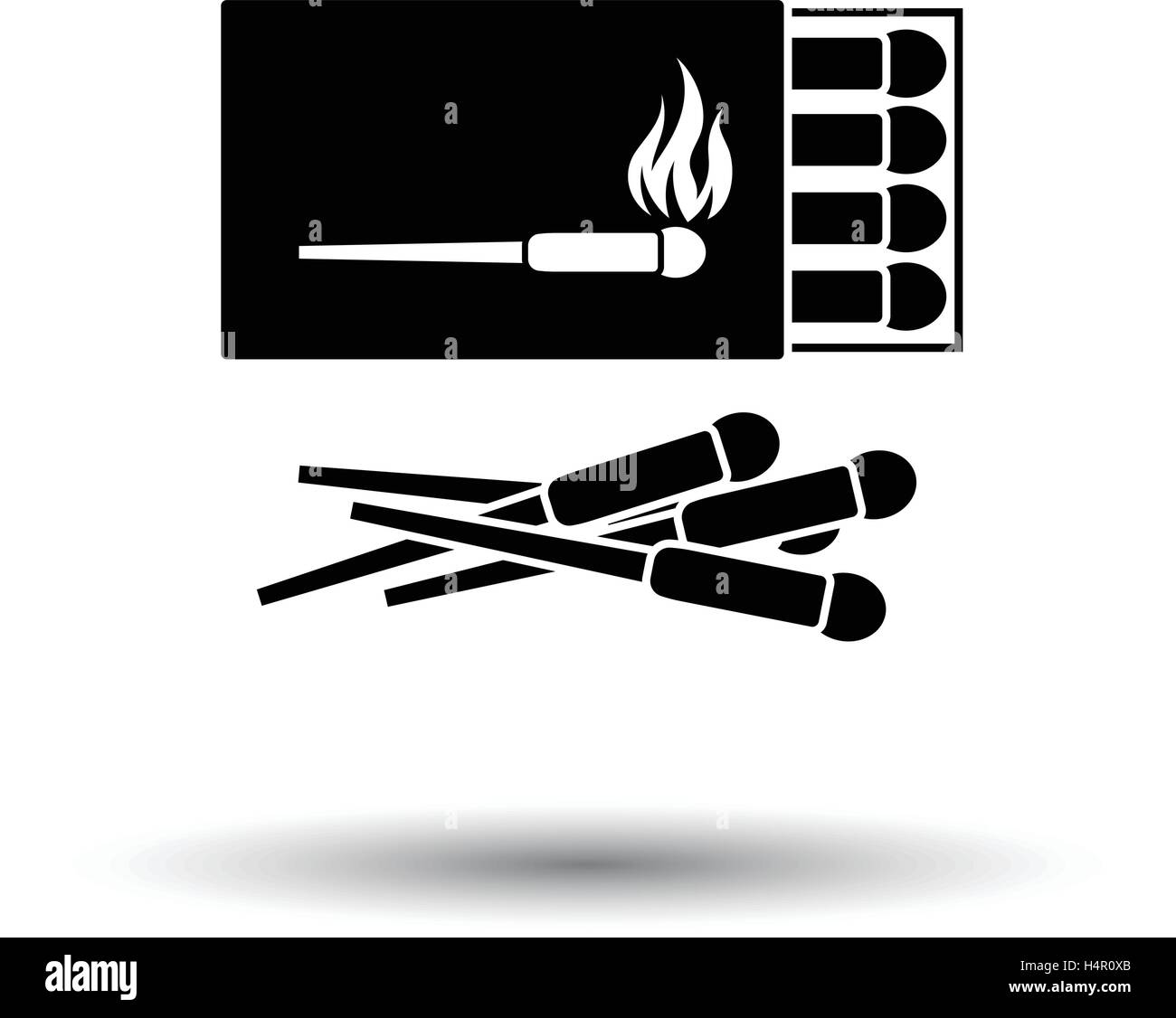 Match box icon. White background with shadow design. Vector ...