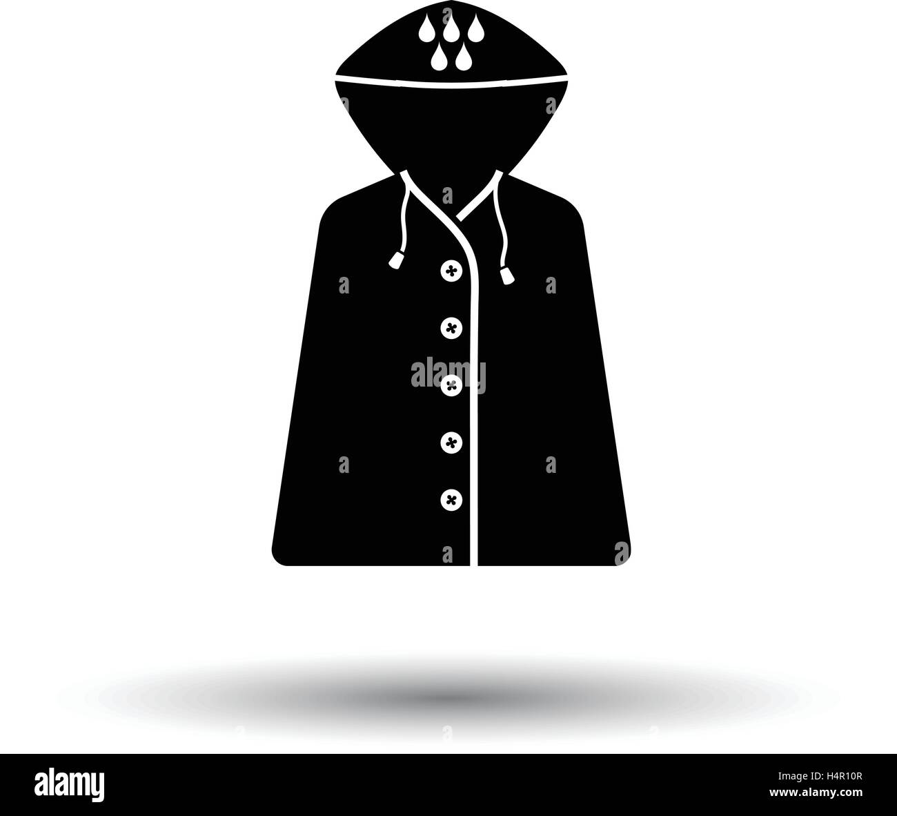 Raincoat icon. White background with shadow design. Vector illustration