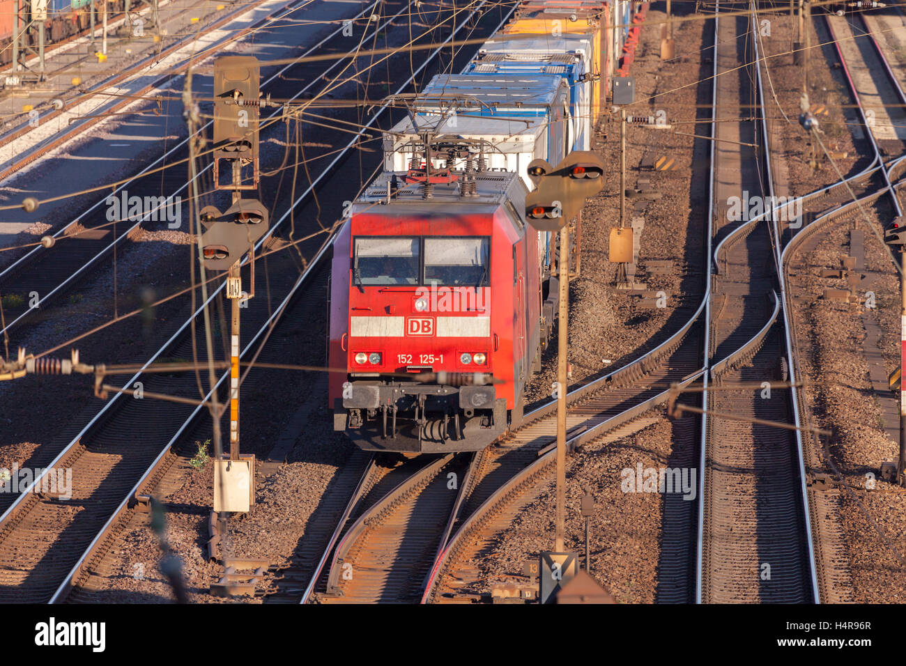 HANNOVER / GERMANY OCTOBER 16, 2016 freight train from german rail, deutsche bahn, drives