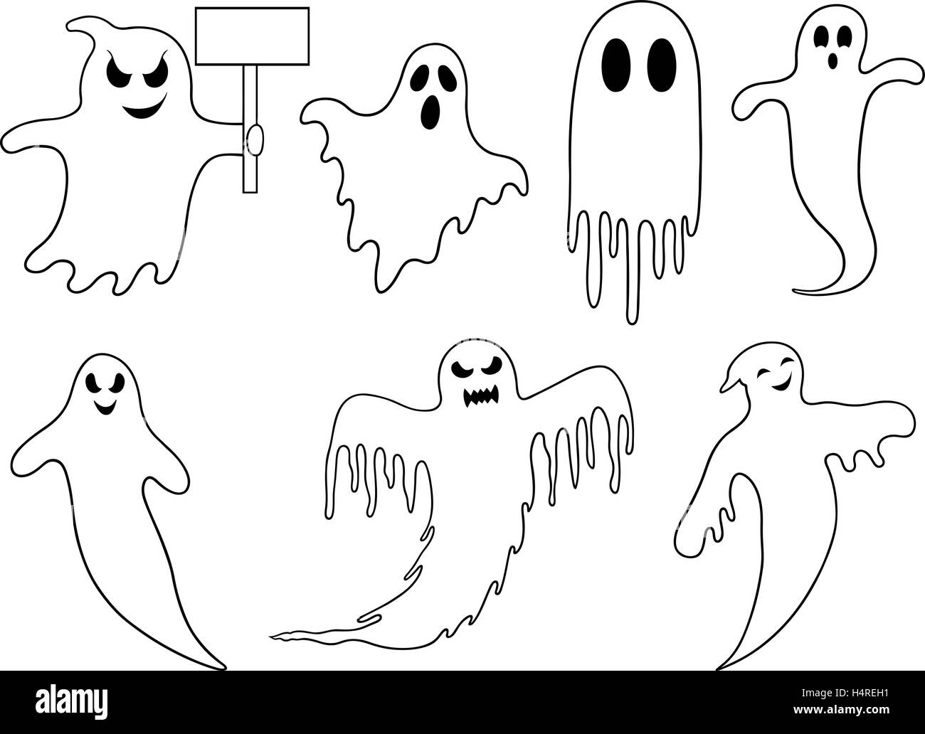 Set of different ghosts Stock Vector Image & Art - Alamy