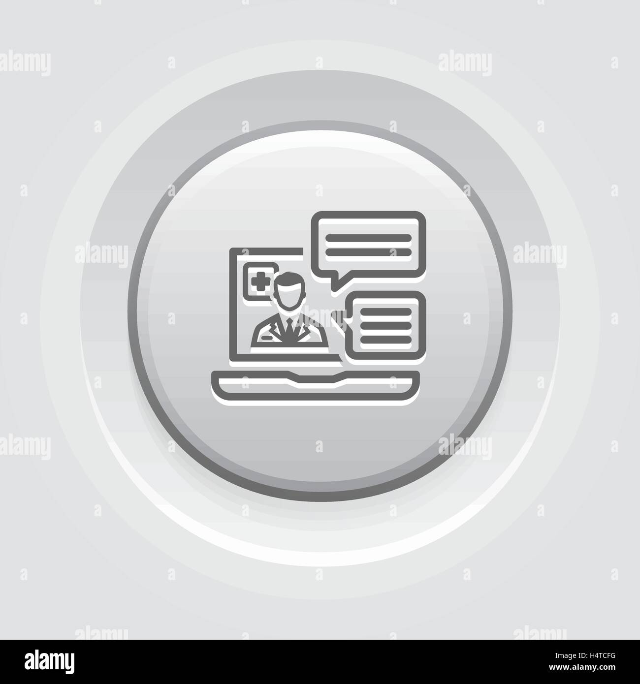 Online Medical Services Icon. Grey Button Design. Stock Vector