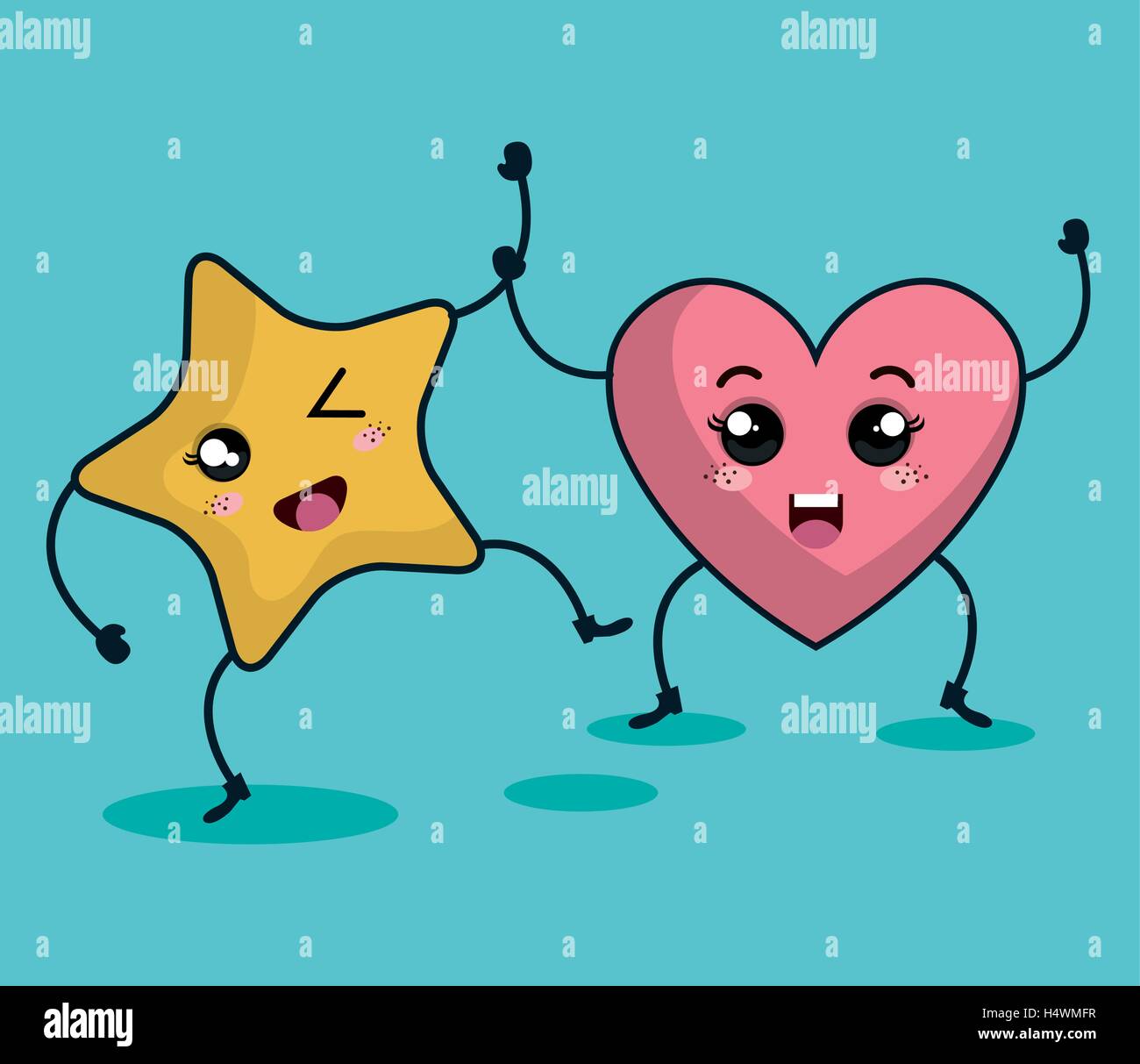 heart character kawaii style Stock Vector Image & Art - Alamy