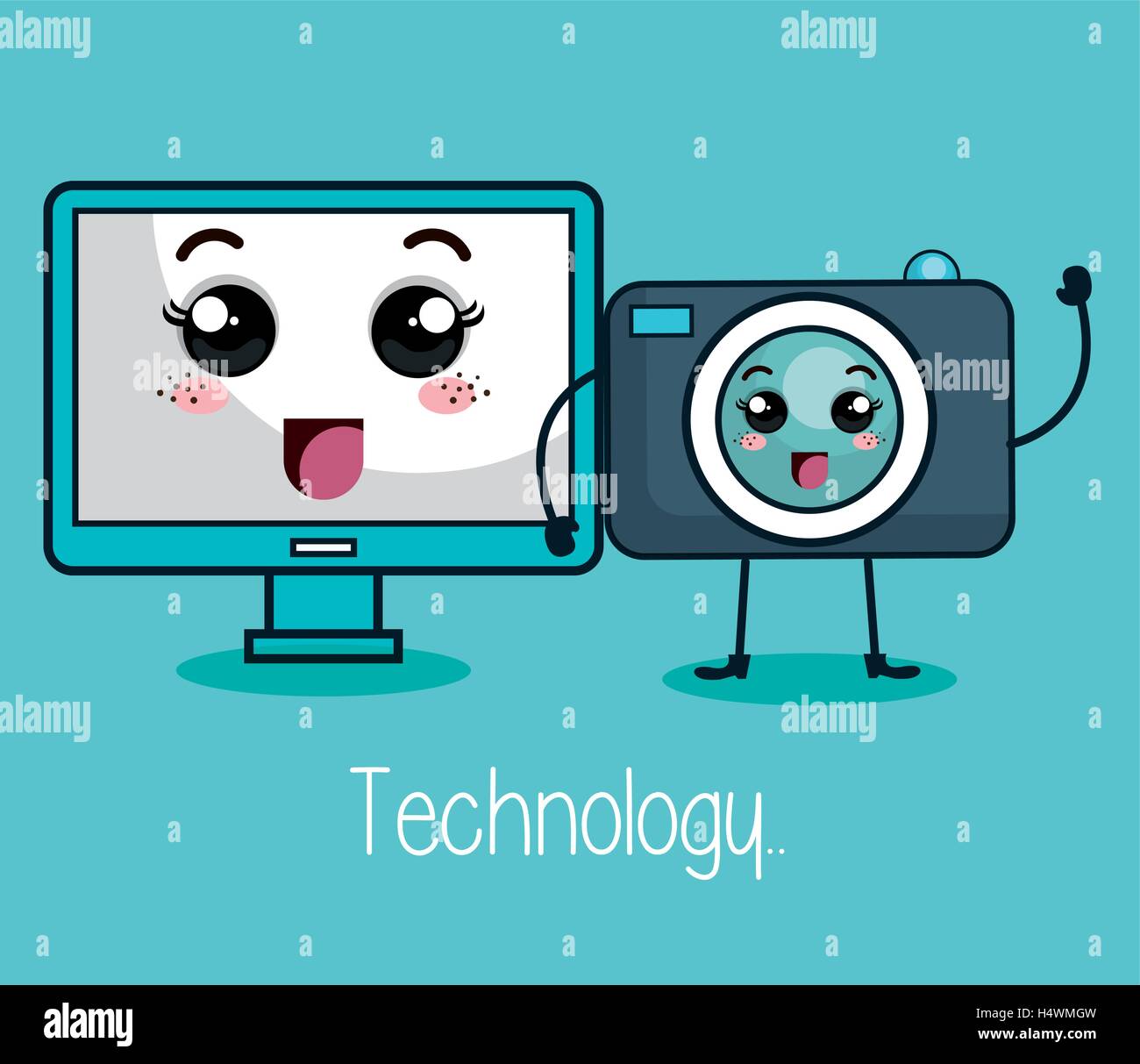 technology device character kawaii style Stock Vector Image & Art - Alamy
