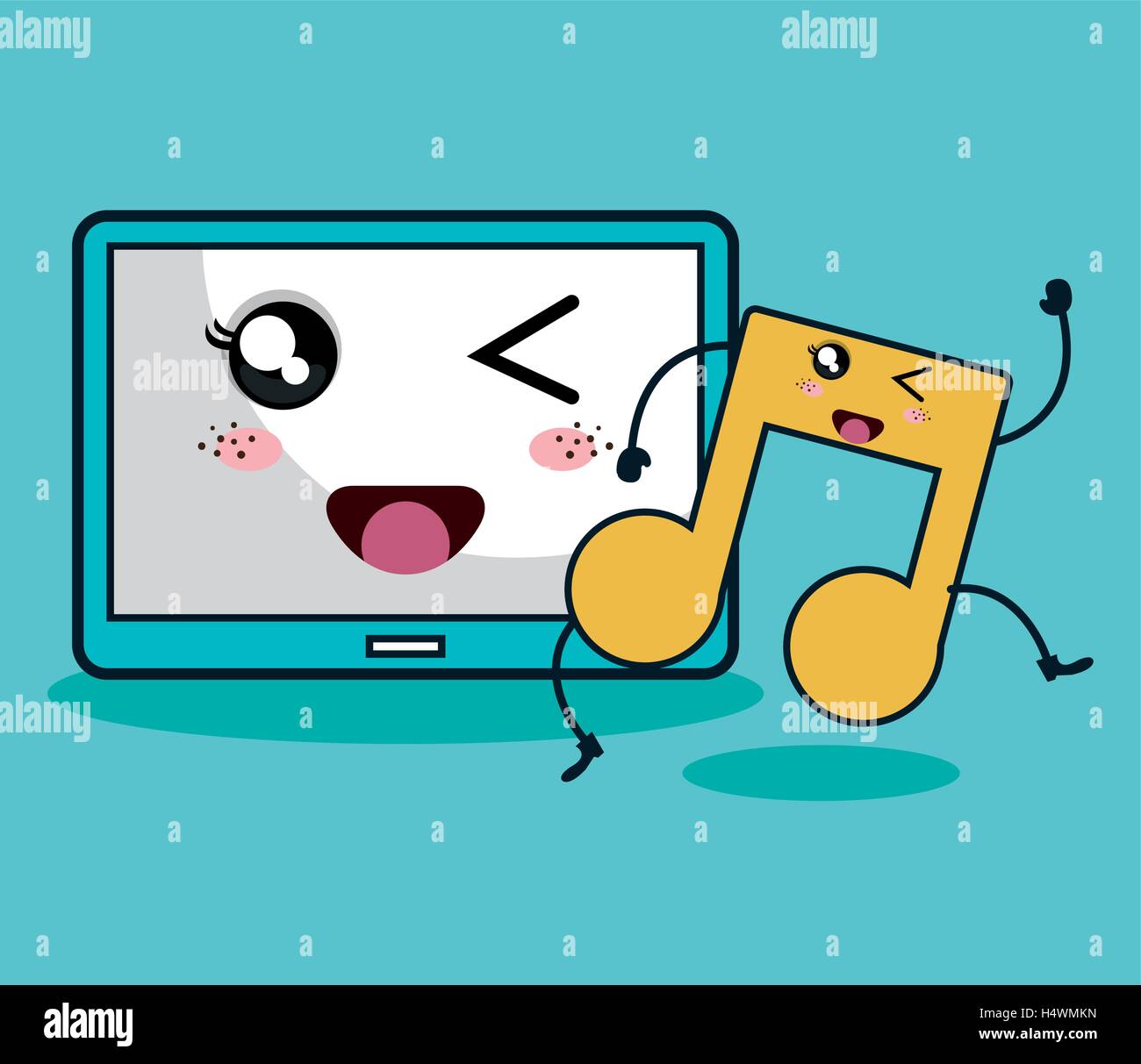 Music note kawaii character vector hires stock photography and images Alamy