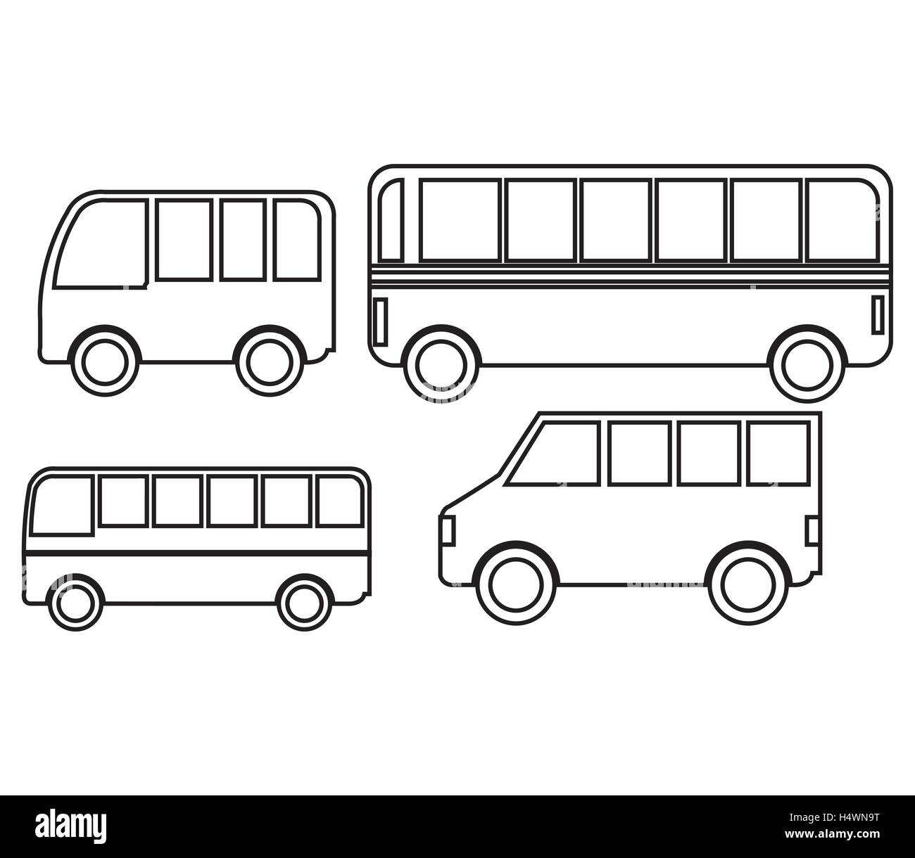 bus service set isolated icons Stock Vector Image & Art - Alamy