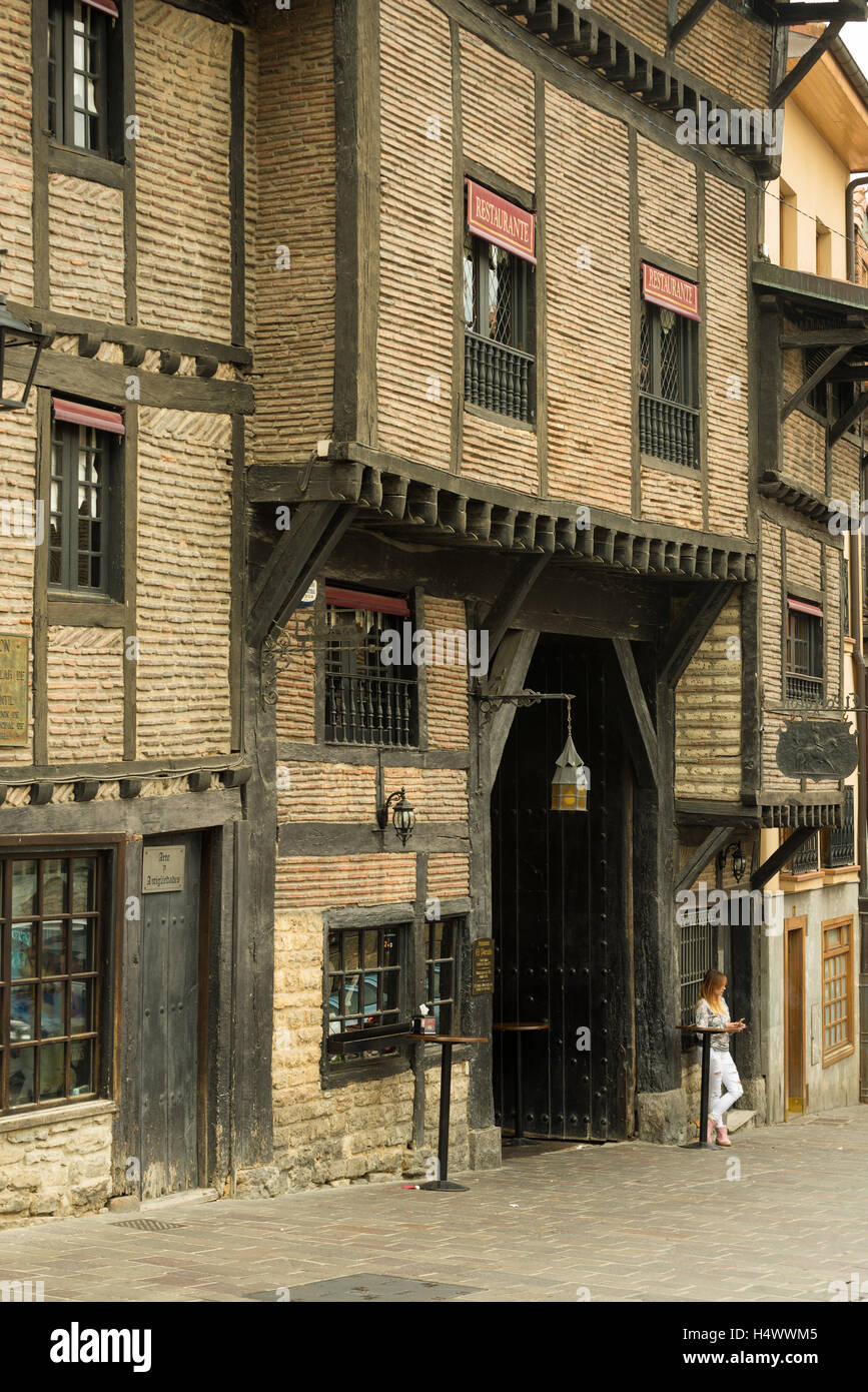 VITORIA-GASTEIZ, SPAIN - OCTOBER 16, 2016: stagecoach house fifteenth century, now converted into a restaurant Stock Photo