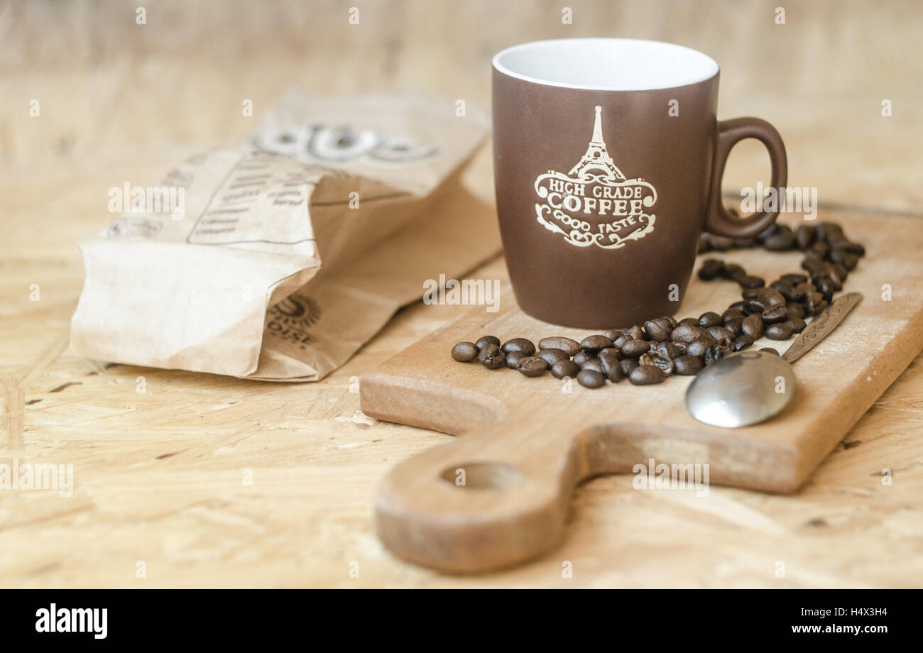 coffee beans, brewing, freshly ground Stock Photo Alamy
