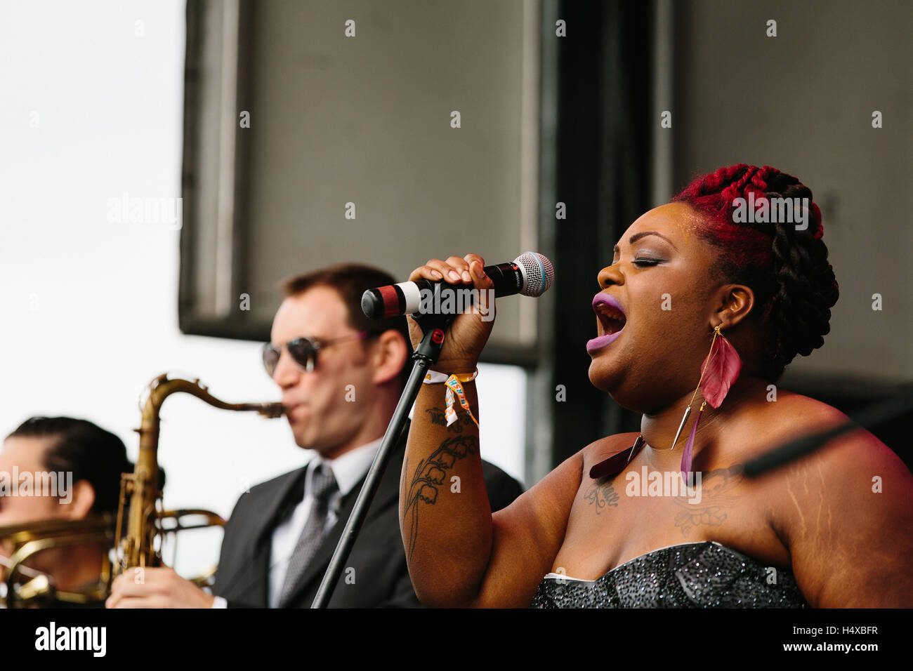 Grace Love and The True Loves, September 5, 2015, Bumbershoot Seattle Stock Photo
