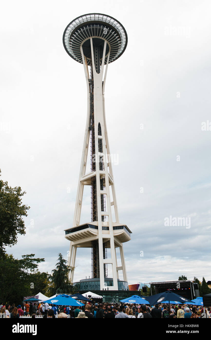 Space Needle, September 5, 2015, Bumbershoot Seattle Stock Photo