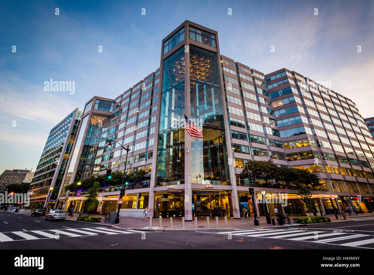 Modern building and intersection in downtown Washington, DC Stock Photo ...