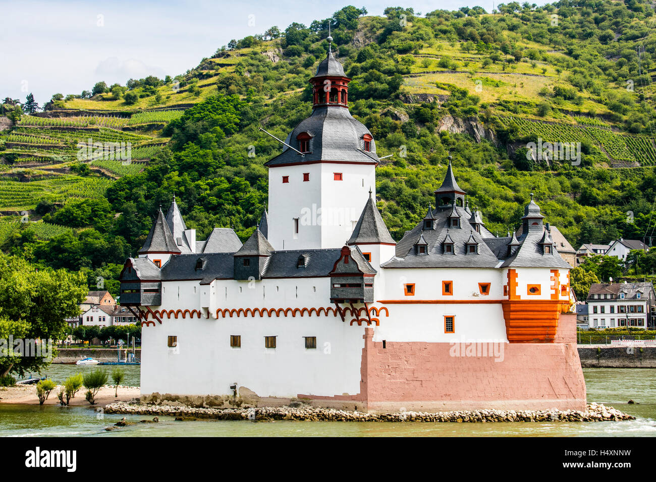Pfalzgrafenstein Castle, Fairytale castle,  Rhine Gorge, Germany, Europe Stock Photo