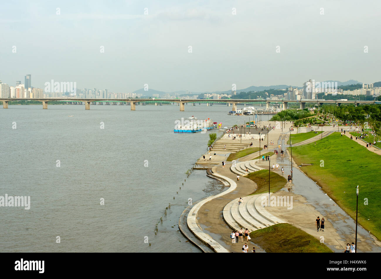 Hangang river in Seoul in summer in Korea Stock Photo