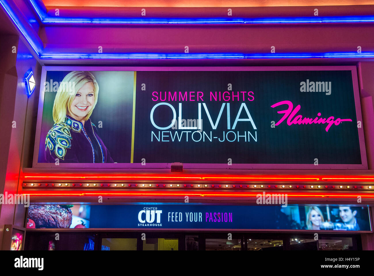 The Olivia Newton-John show poster at the Flamingo hotel in Las Vegas Stock  Photo - Alamy