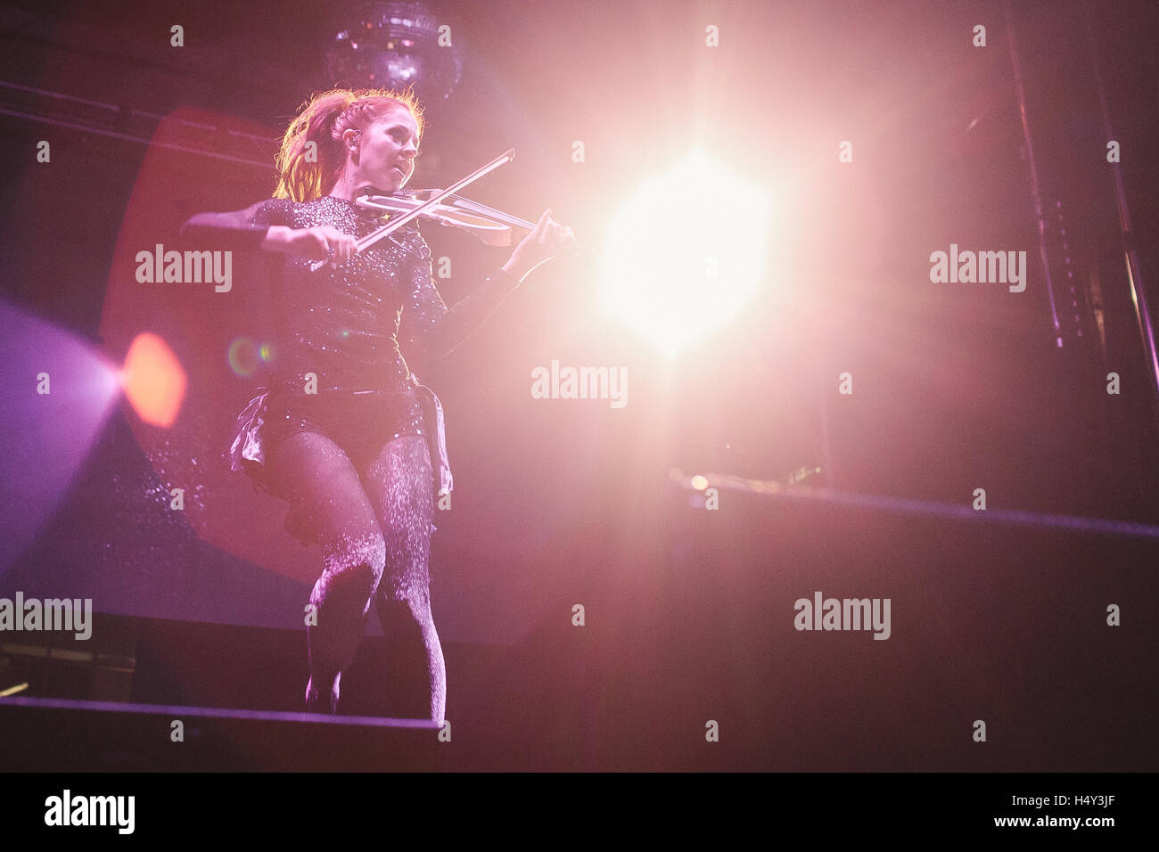 Lindsey Stirling performs at Bumbershoot Festival on September 5, 2015 in Seattle, Washington. Stock Photo