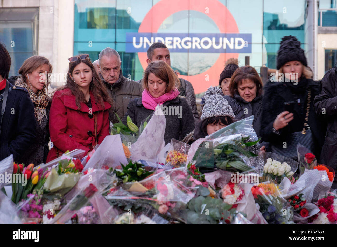 Fans gather at an impromptu memorial for the late David Bowie in his ...