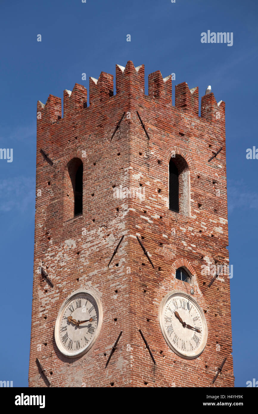 City tower, Torre con Orologio, clock tower, Noli, Italian Riviera ...