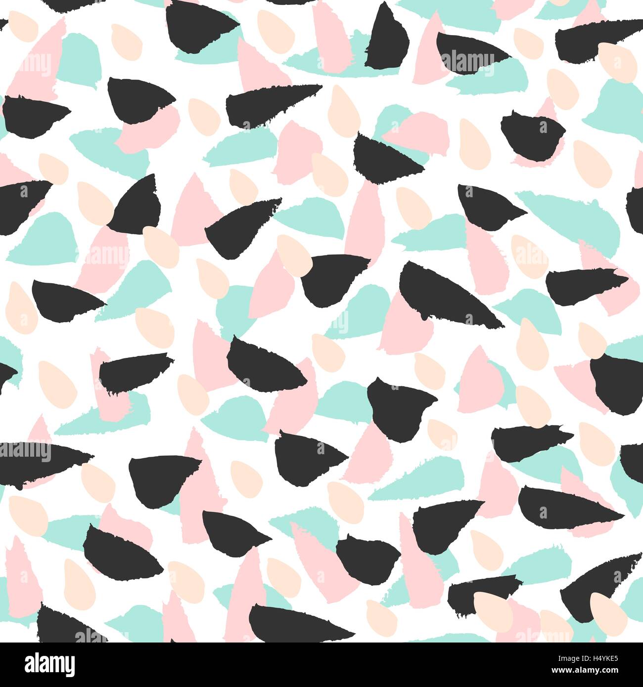 Hand Painted Brush Strokes In Light Blue Pastel Pink And Black On