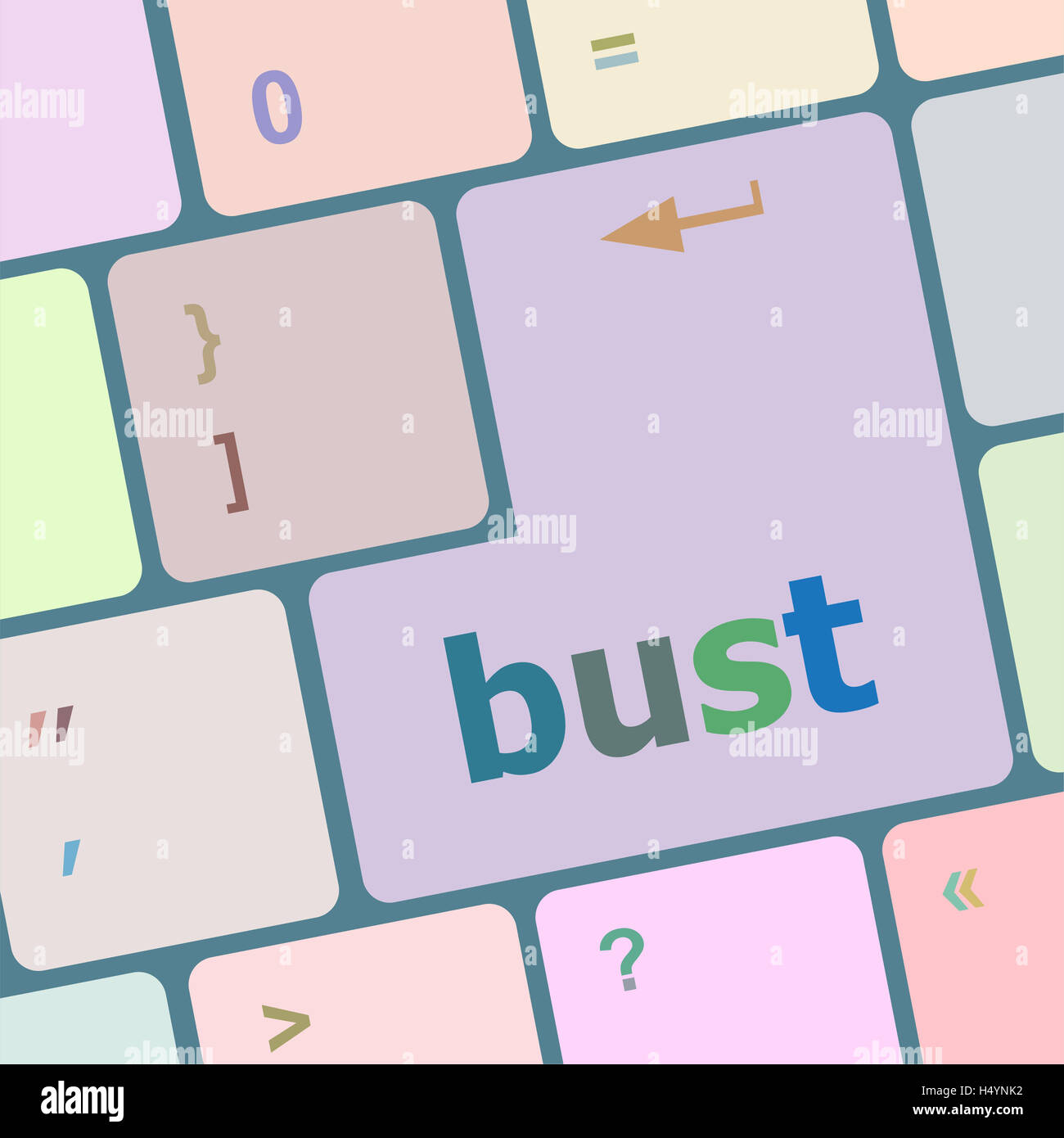 bust word icon on laptop keyboard keys Stock Photo Alamy