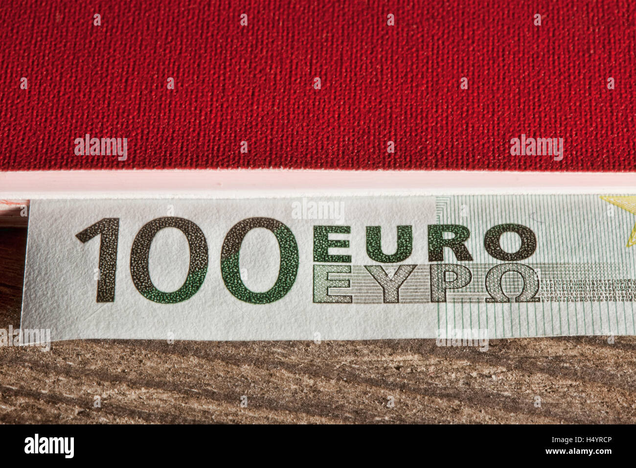 Close up macro detail of euro money banknotes Stock Photo