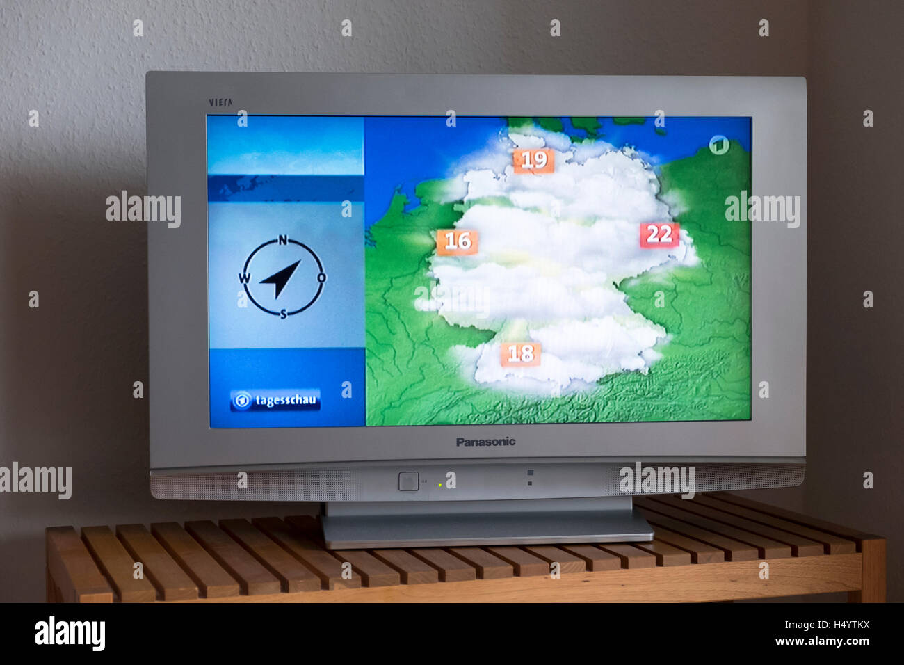 German television Tagesschau weather forecast Stock Photo