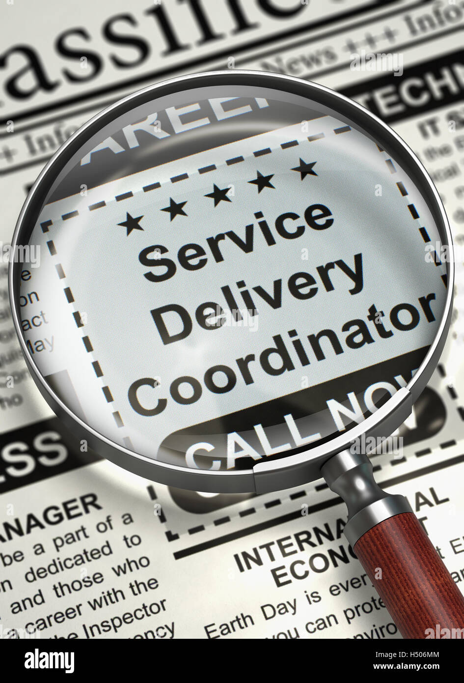 Job Opening Service Delivery Coordinator. 3D Stock Photo Alamy