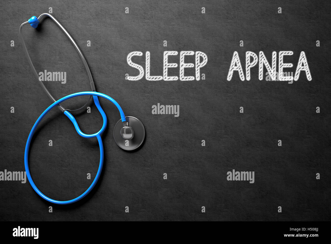 Chalkboard with Sleep Apnea Concept. 3D Illustration. Stock Photo