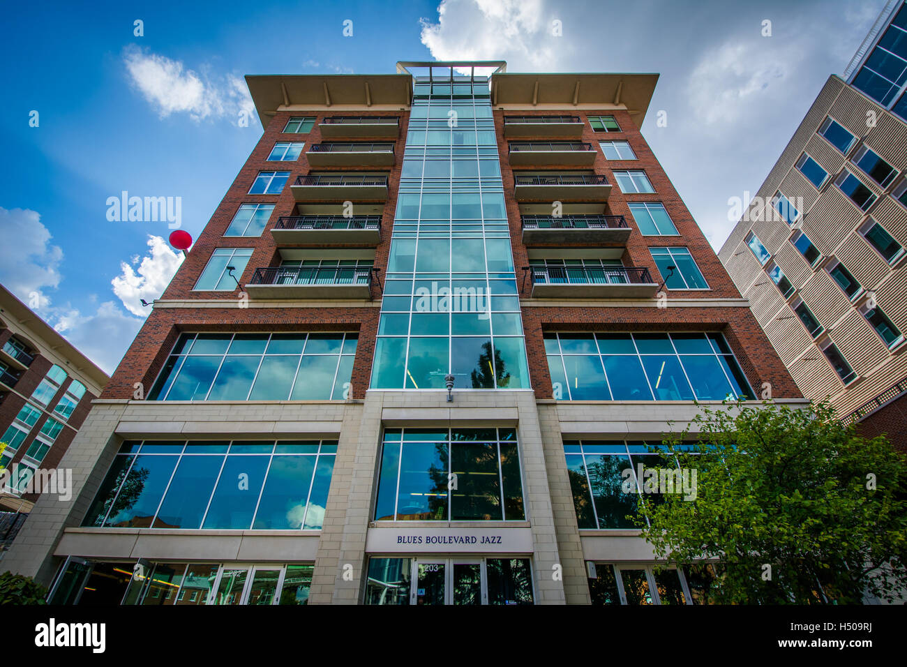 Modern building in downtown Greenville, South Carolina. Stock Photo