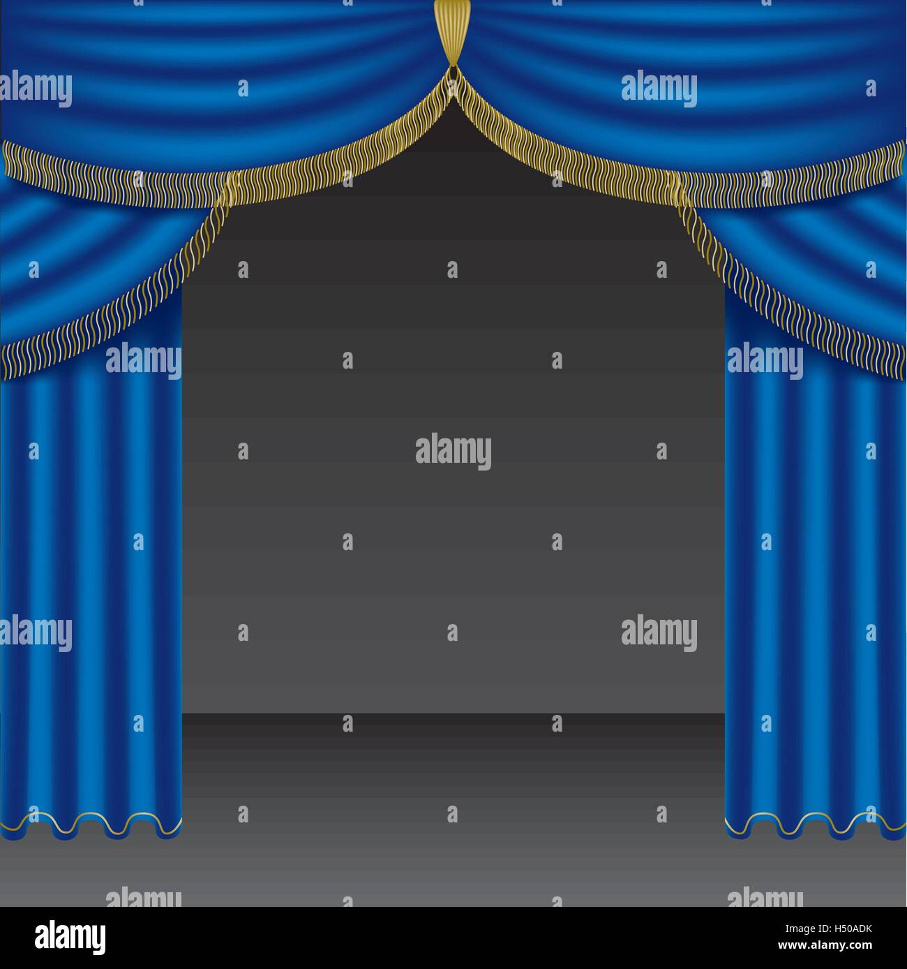 Blue stage curtains Stock Vector Images - Alamy