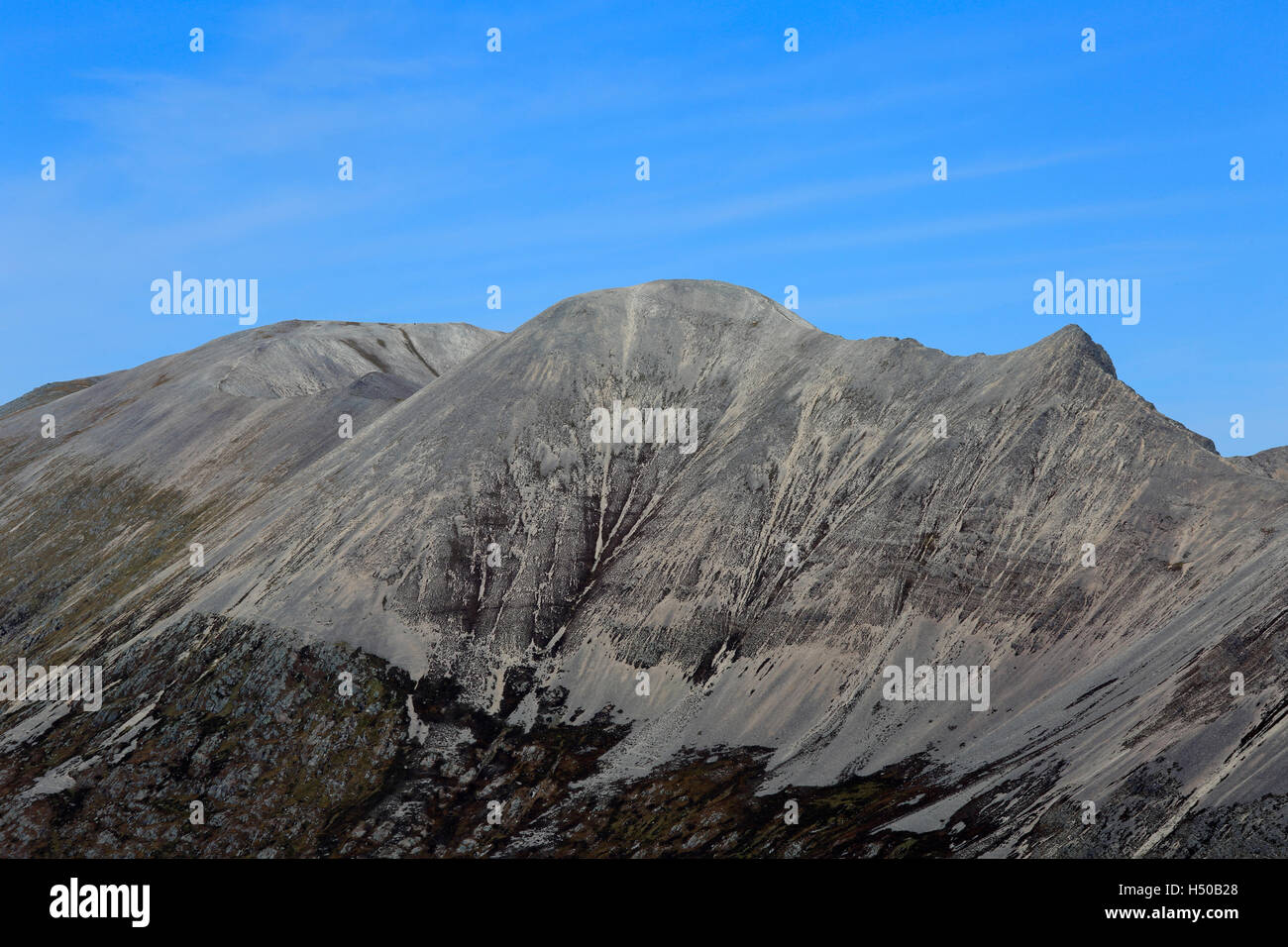 Foinavon ridge from the south summit of Arkle in Sutherland Scotland Stock Photo