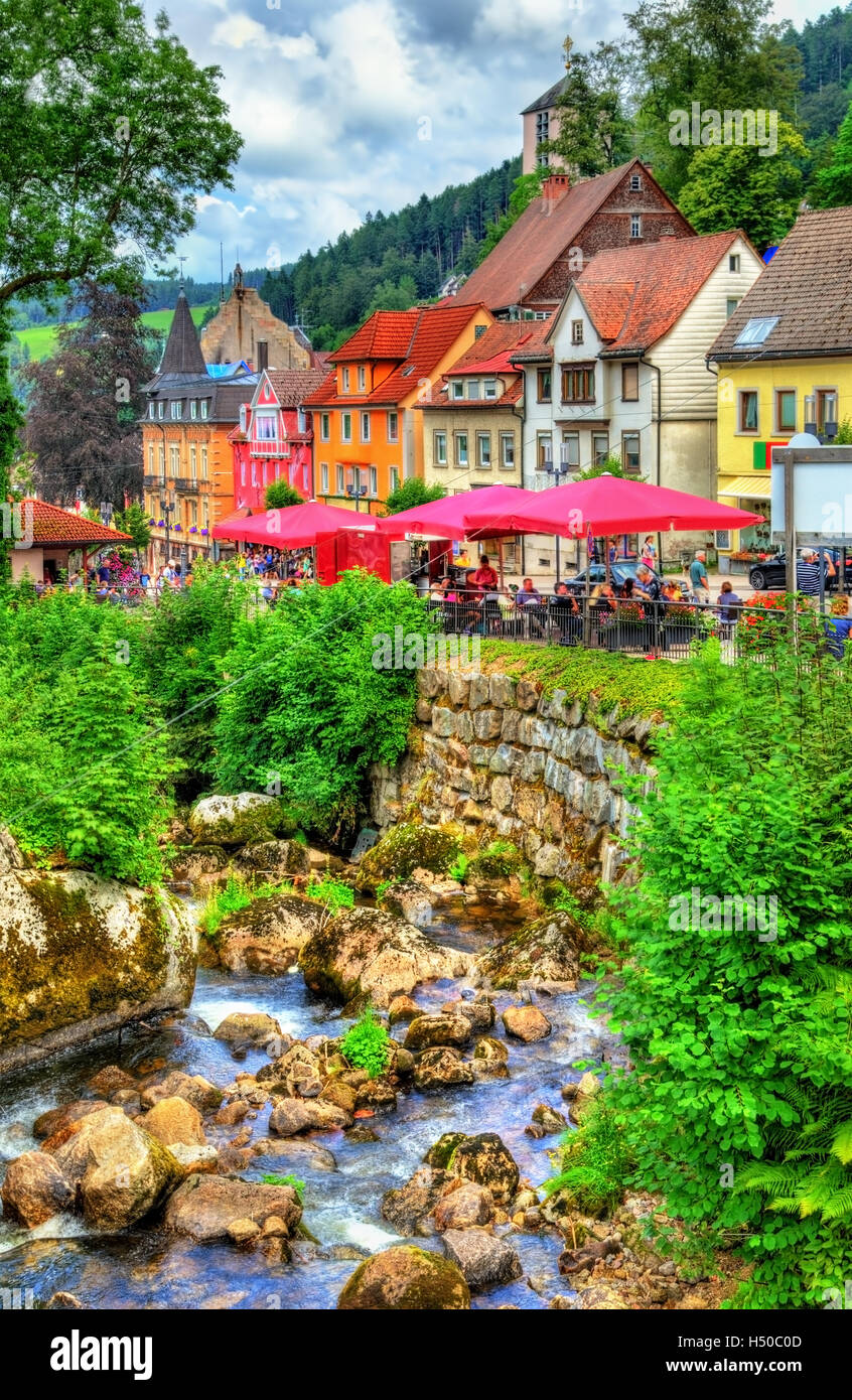 The Gutach river in Triberg im Schwarzwald town - Germany, Baden-Wurttemberg Stock Photo