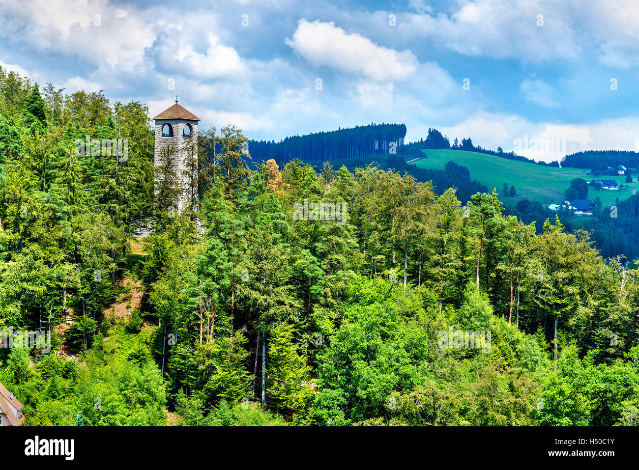 View of Triberg im Schwarzwald town - Germany, Baden-Wurttemberg Stock ...