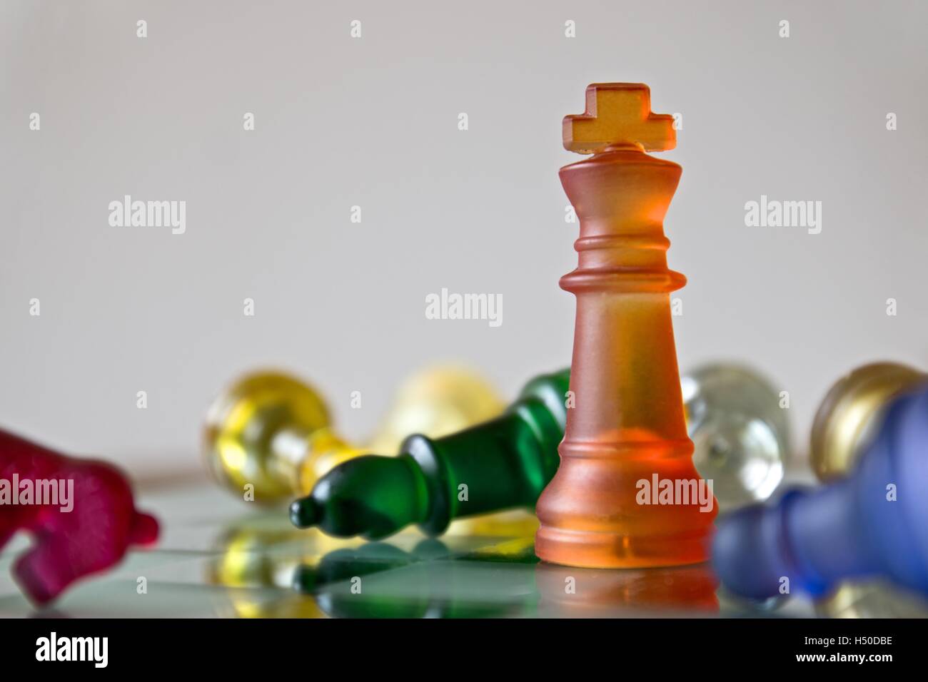 Color Chess Beating all the rivals Stock Photo - Alamy