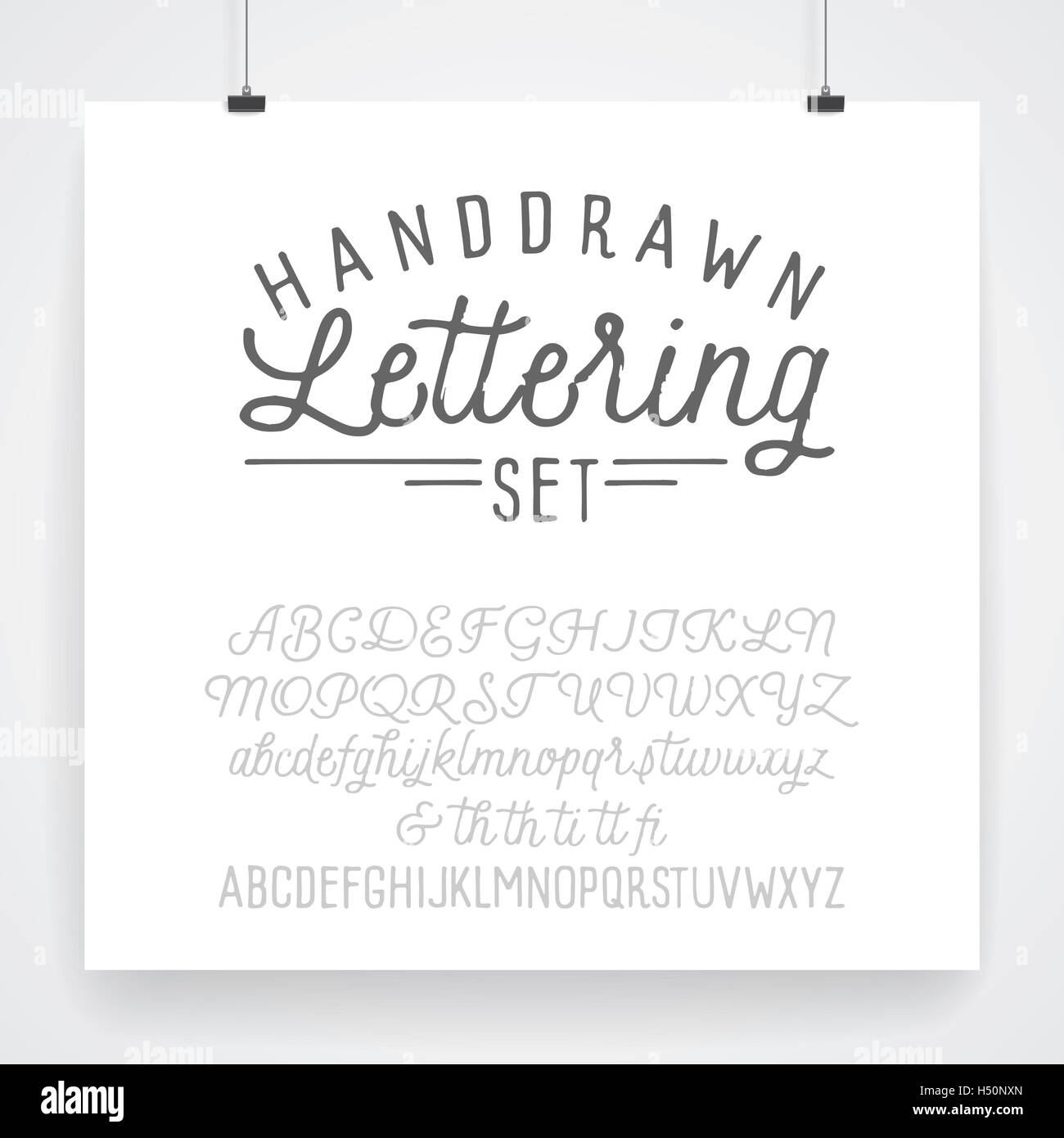 Vintage hand drawn type. Set of two fonts for lettering Stock Photo - Alamy