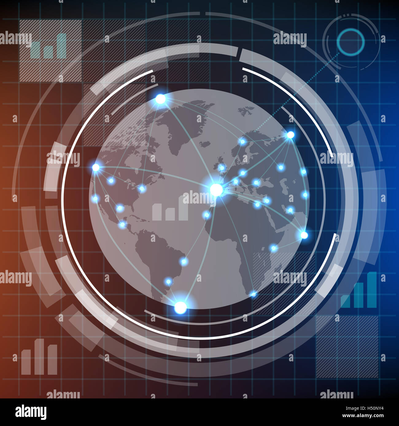 Futuristic infographics with elements of user interface HUD on dark ...