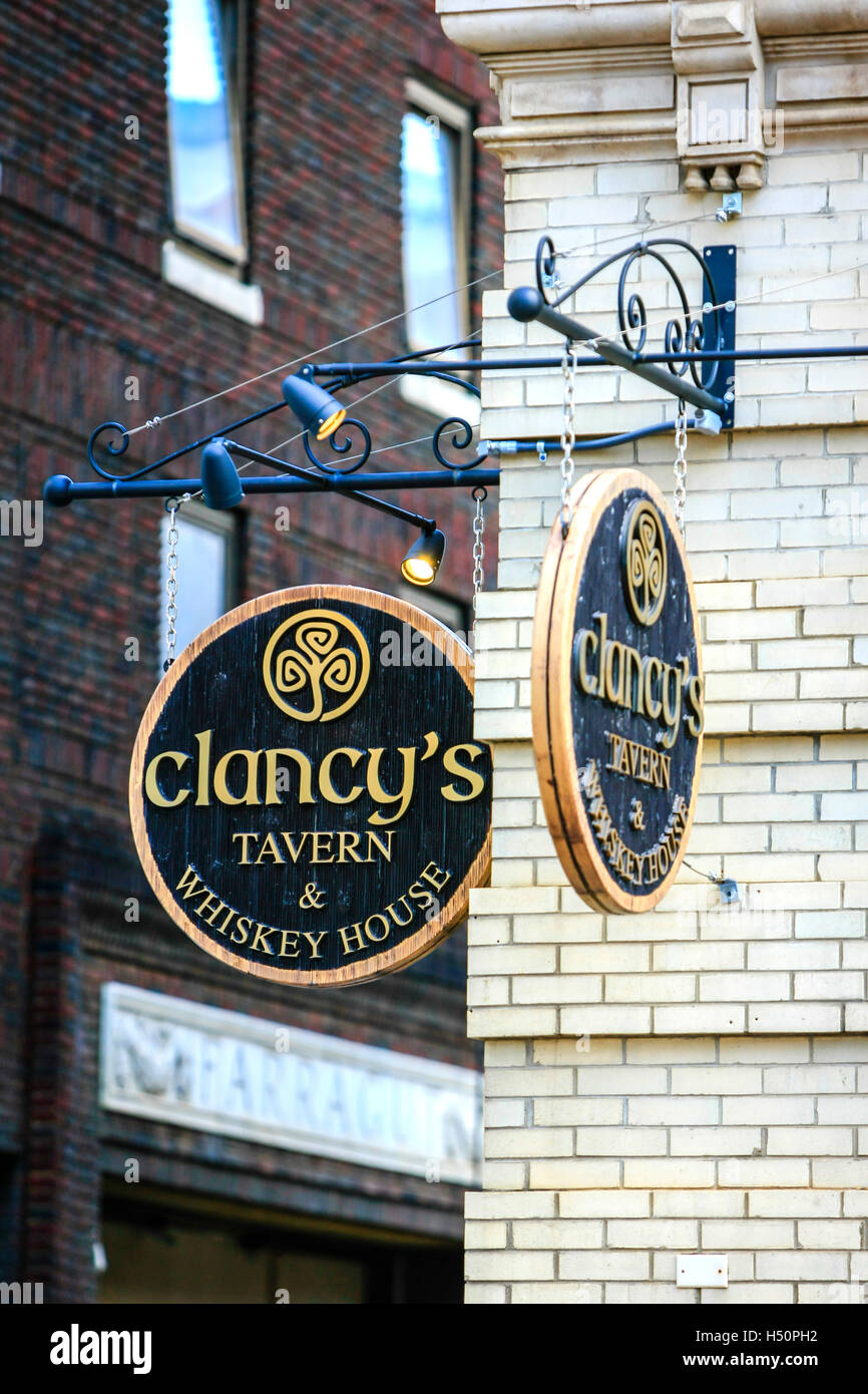 Clancy's Tavern and Whiskey house on S. Gay Street in Knoxville, a well