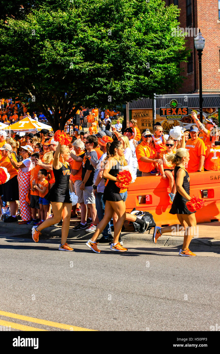 Cheerleaders of the University of Tennessee Volunteers football team at