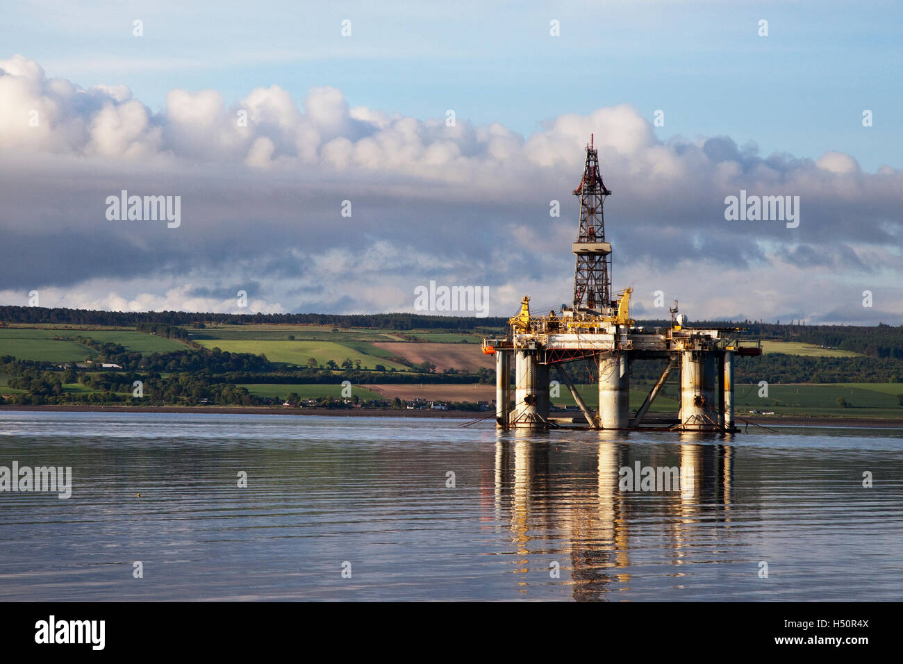 GSF ARCTIC II, Artic, North sea Oil Rig platform vessel in Cromarty Firth, Black Isle in the port of Invergordon, Scotland Stock Photo